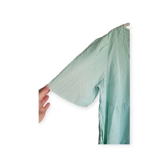 A New Day Mint Tiered Cotton Babydoll Mini Dress Summer Casual Oversized S - Picture 6 of 8